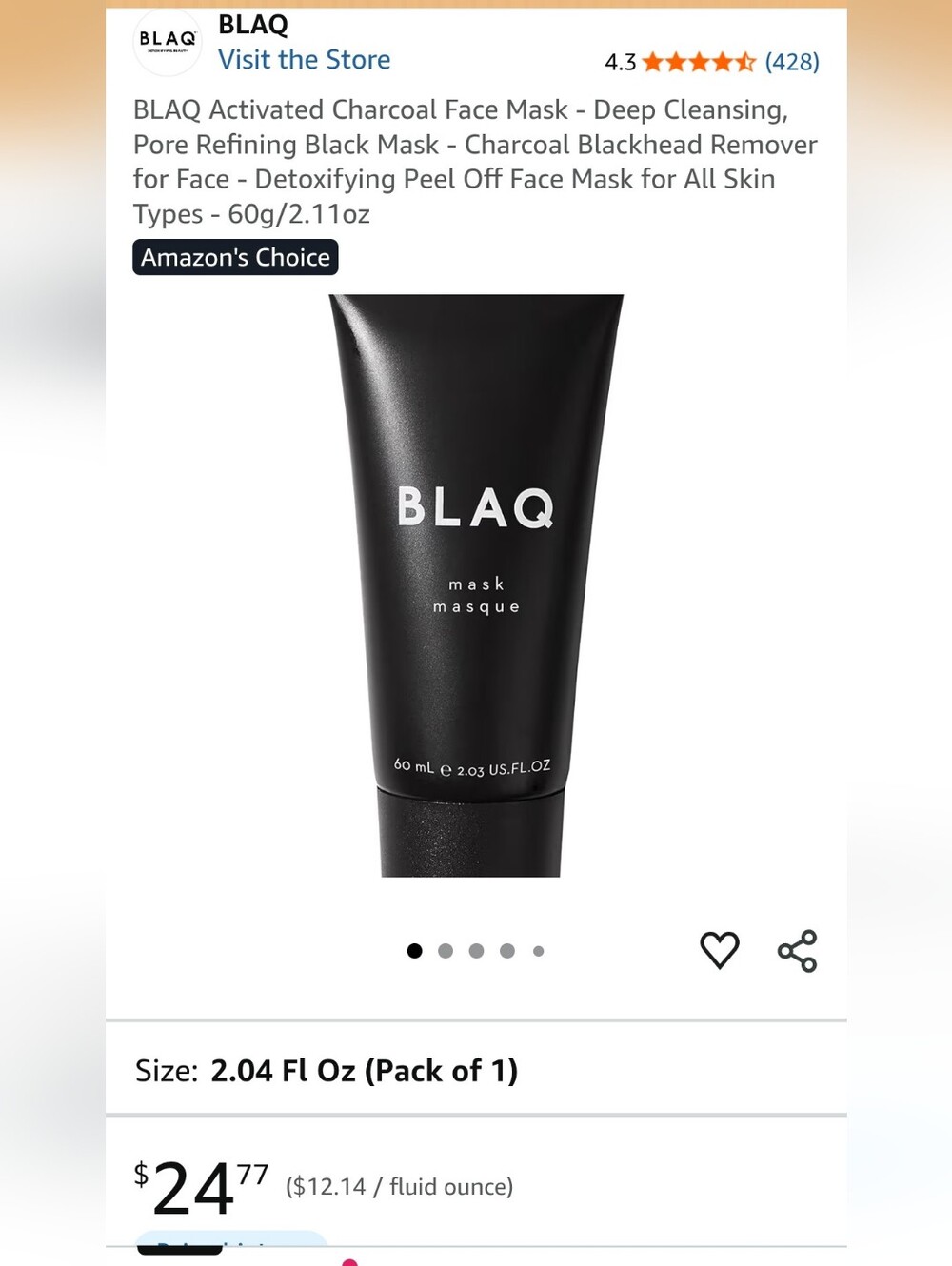 BLAQ Activated Charcoal Face Mask – Deep Cleansing Black Mask